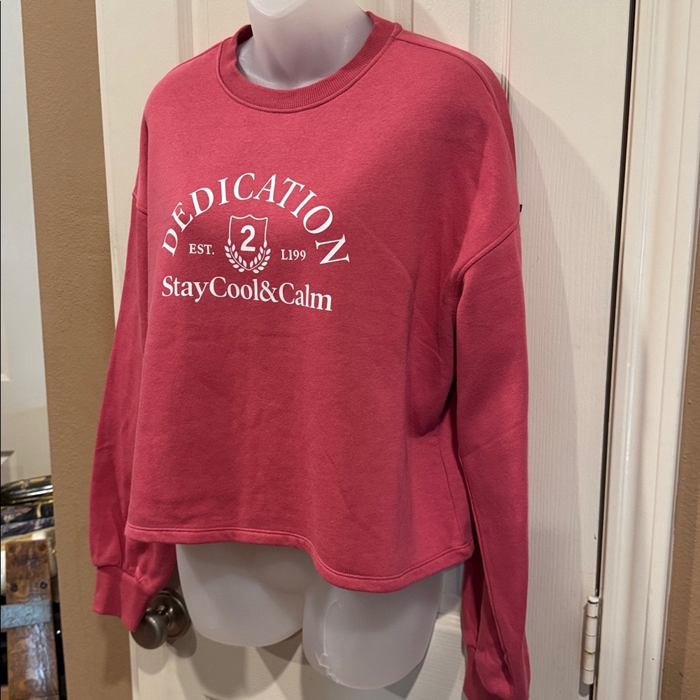 H&M Divided brand Pink Crop Style Sweatshirt. Like New. Sz Medium - Picture 4 of 8